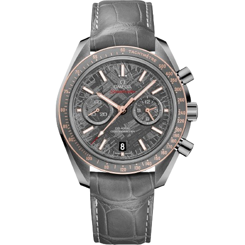 OMEGA SPEEDMASTER DARK SIDE OF THE MOON 44.25 MM, GREY CERAMIC ON LEATHER STRAP WITH FOLDOVER CLASP