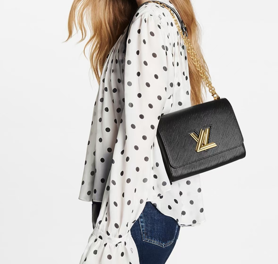 LOUIS VUITTON TWIST MM EPI LEATHER BAG IN BLACK