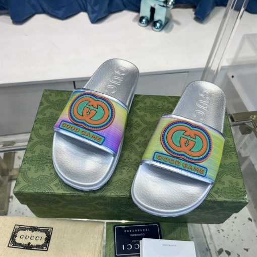 GUCCI SLIDE INTERLOCKING G LEATHER BLACK FOR MEN – GSL004