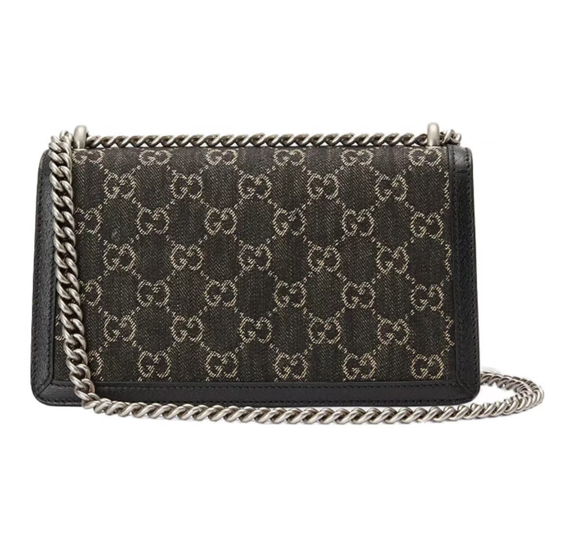 GUCCI DIONYSUS DENIM CHAIN BAG in Black Denim)