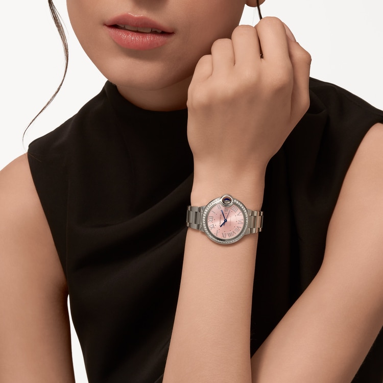 Ballon Bleu de Cartier watch Pink sunray dial 33 mm