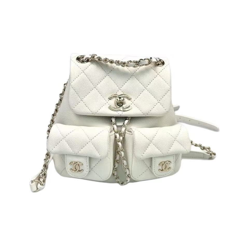 CHANEL DumaSmall  Backpack 24A - White
