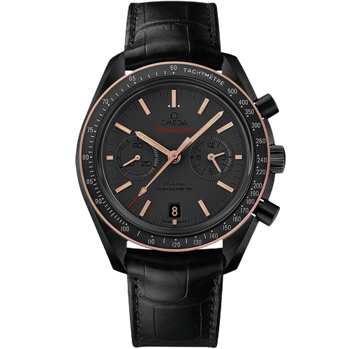 OMEGA SPEEDMASTER DARK SIDE OF THE MOON 44.25 MM, BLACK CERAMIC ON LEATHER STRAP