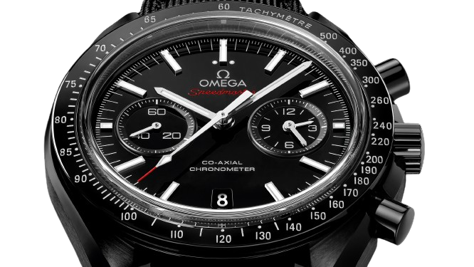 OMEGA SPEEDMASTER DARK SIDE OF THE MOON 44.25 MM, BLACK CERAMIC ON COATED NYLON FABRIC STRAP WITH FOLDOVER CLASP