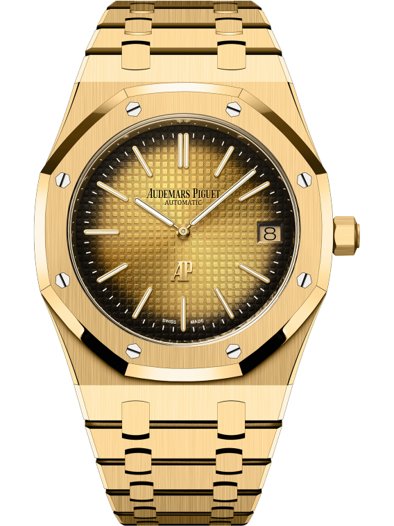 AUDEMARS PIGUET ROYAL OAK "JUMBO" Smoked Yellow Gold-Toned Dial 39mm 16202BA.OO.1240BA.02