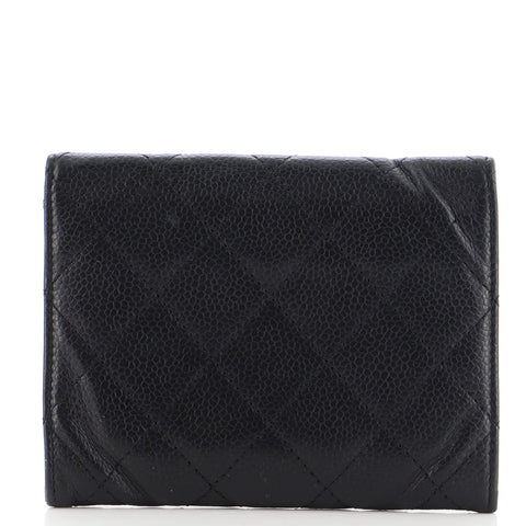 Chanel CC Compact Wallet Quilted Caviar
