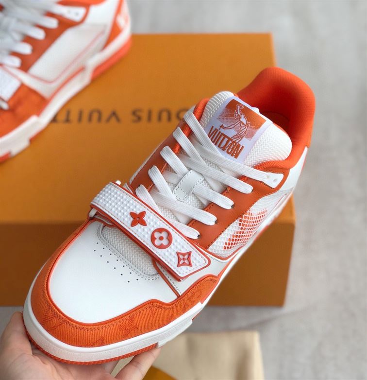 LOUIS VUITTON TRAINER MONOGRAM DENIM ORANGE – LVS012