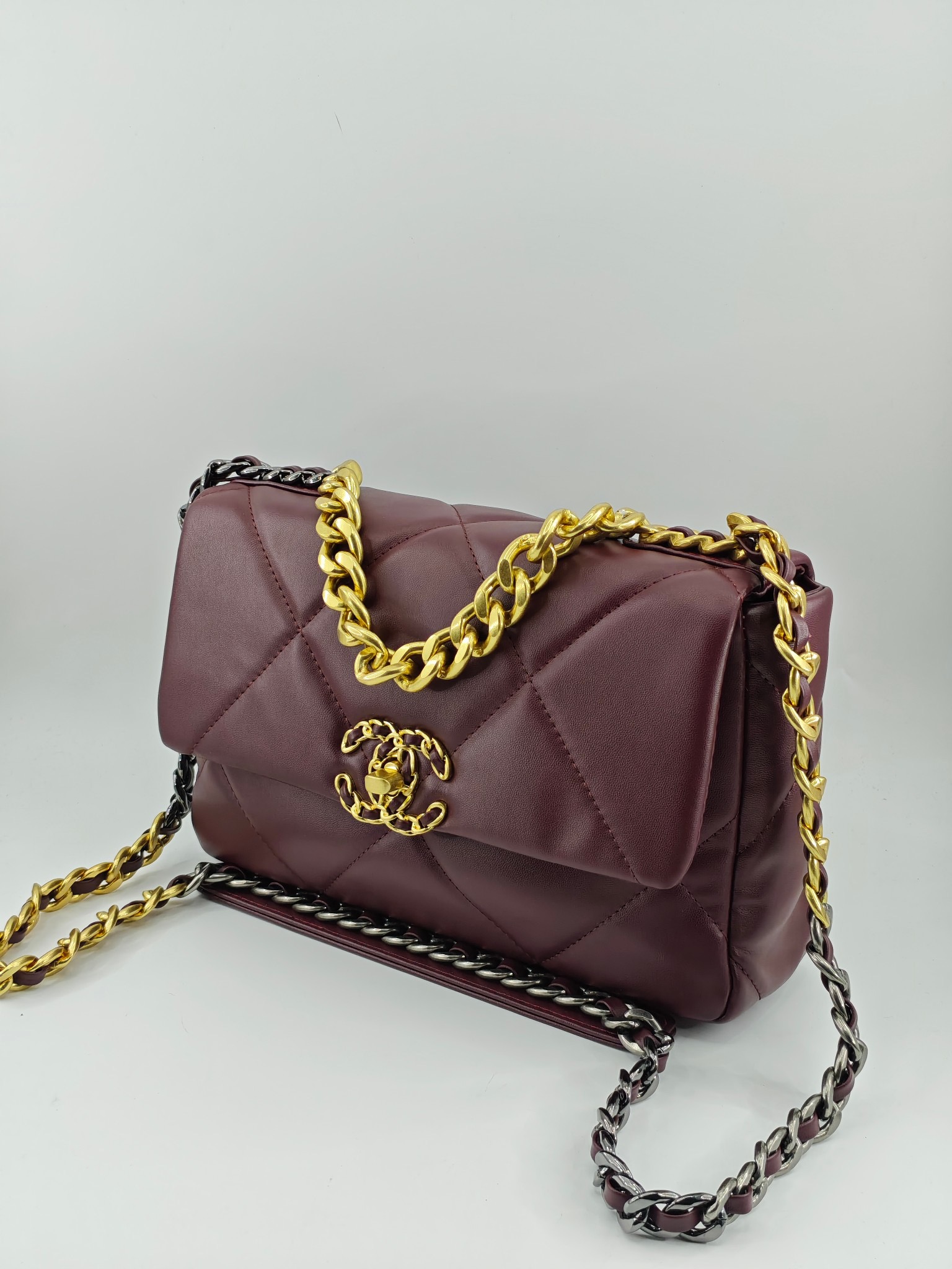 Chanel Medim Burgundy 19 Flap Bag