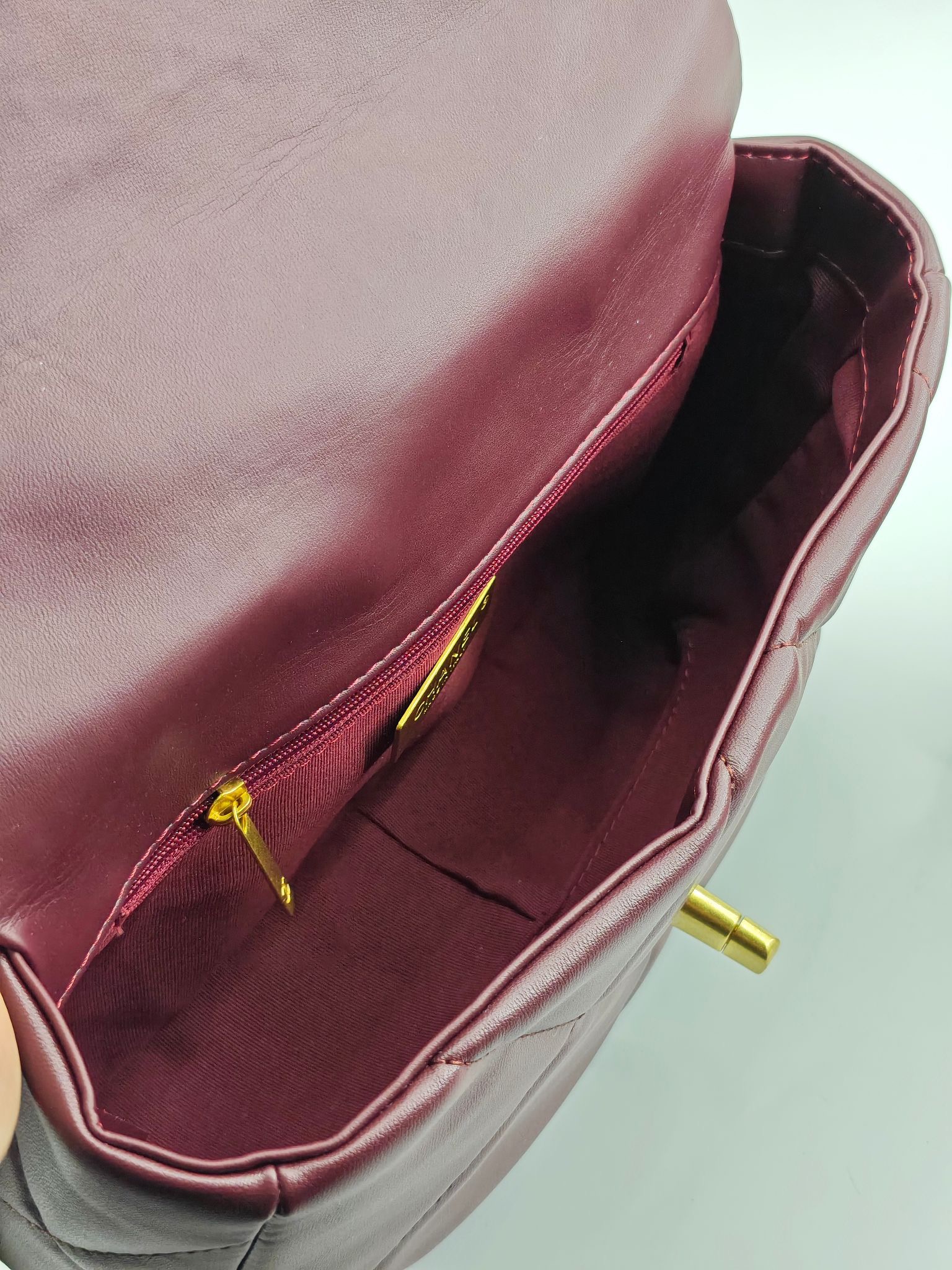 Chanel Medim Burgundy 19 Flap Bag