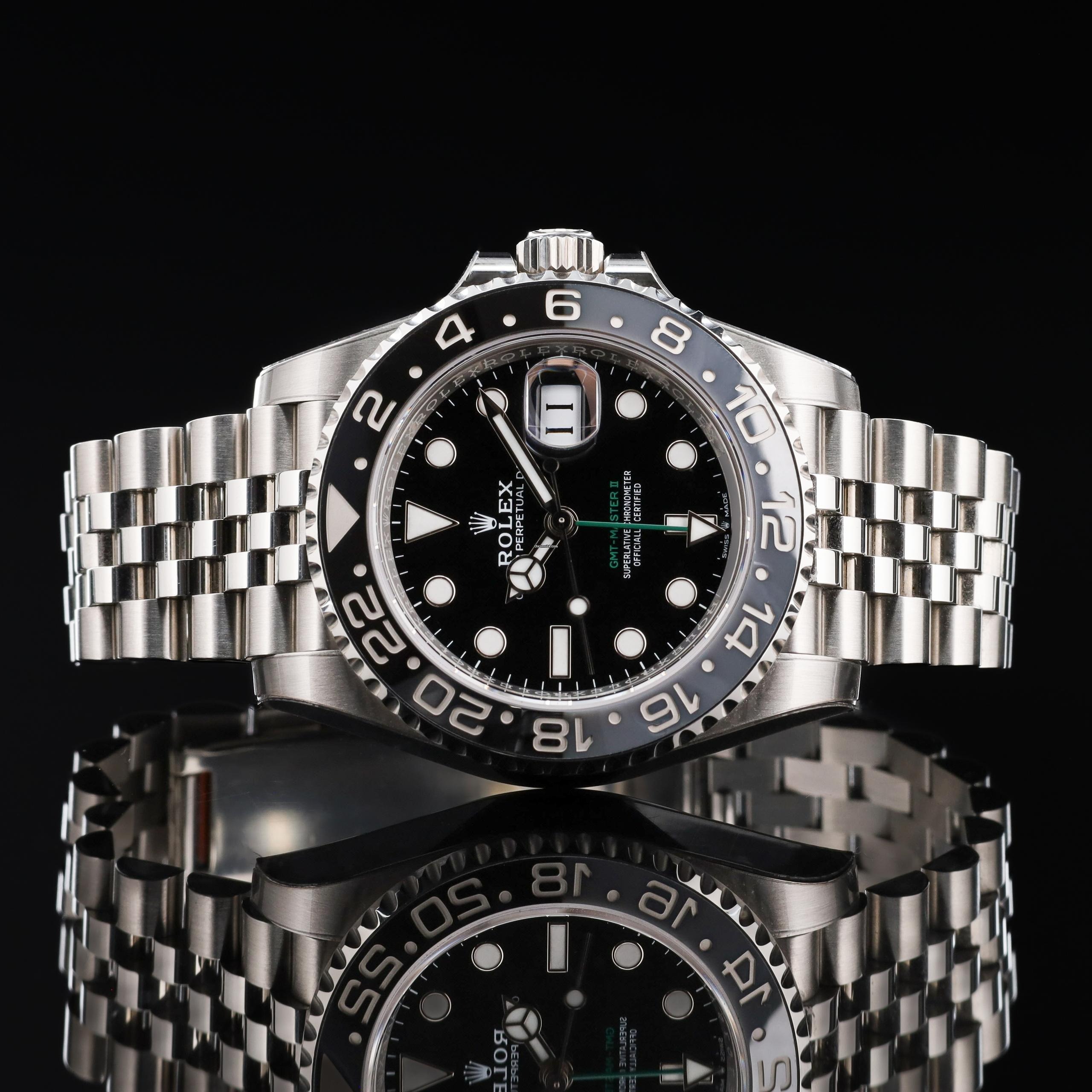 Rolex GMT Master ll Automatic Black Dial Jubilee Bracelet Steel Men's Watch M126710GRNR-0003