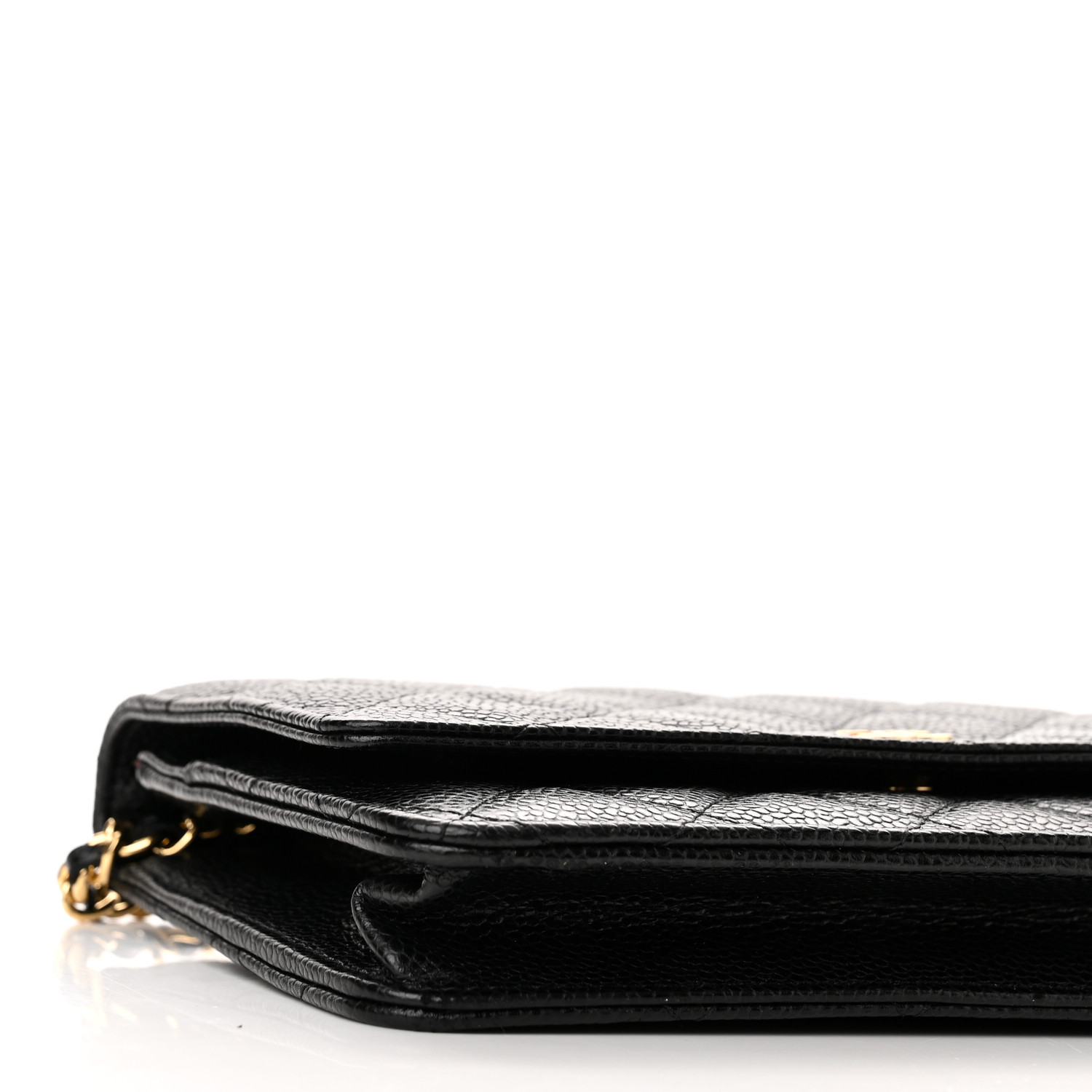 Caviar Quilted Wallet on Chain WOC Black
