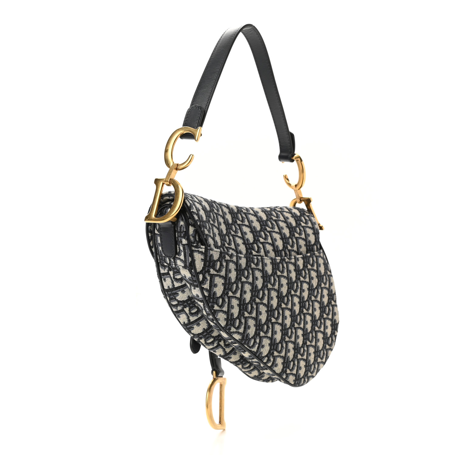 CHRISTIAN DIOR Oblique Saddle Bag Blue