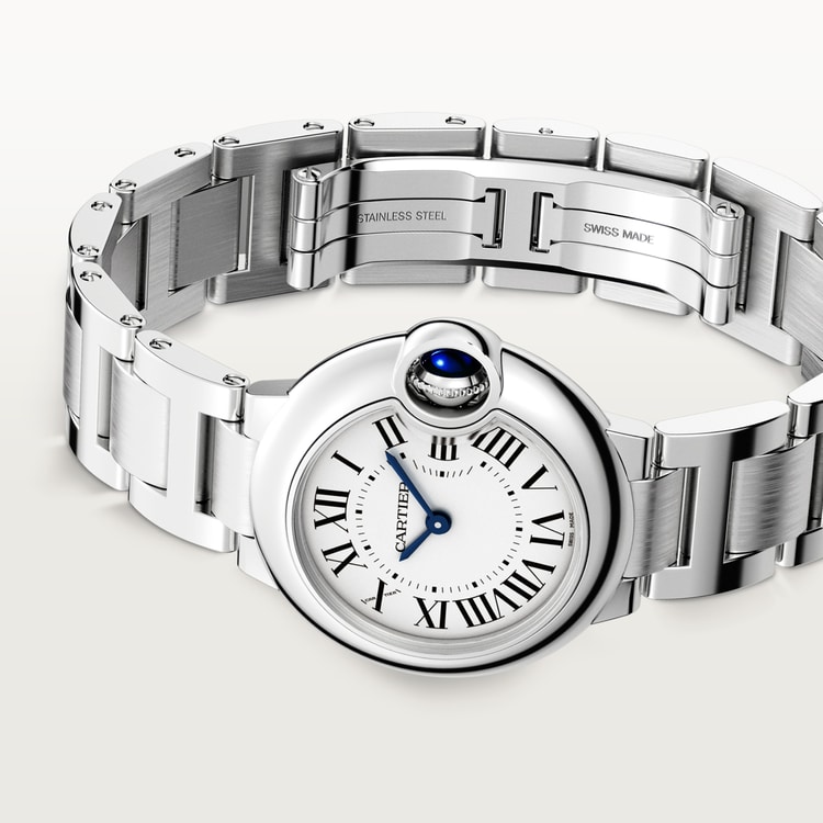 Ballon Bleu de Cartier watch Silvered opaline dial 28 mm