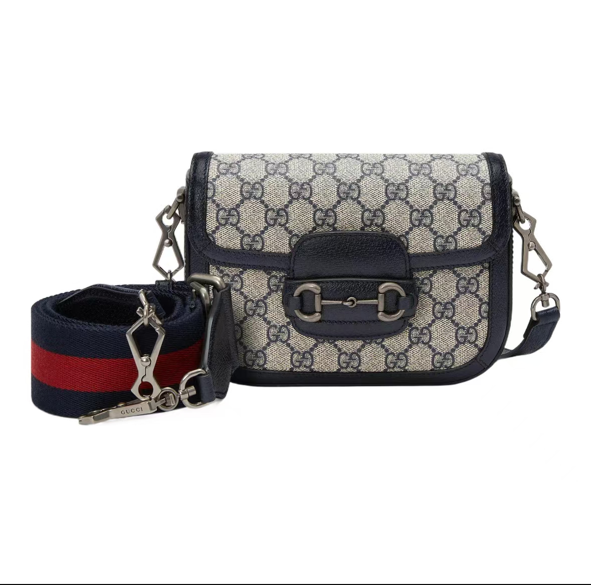 GUCCI HORSEBIT 1955 BAG in Blue/Beige