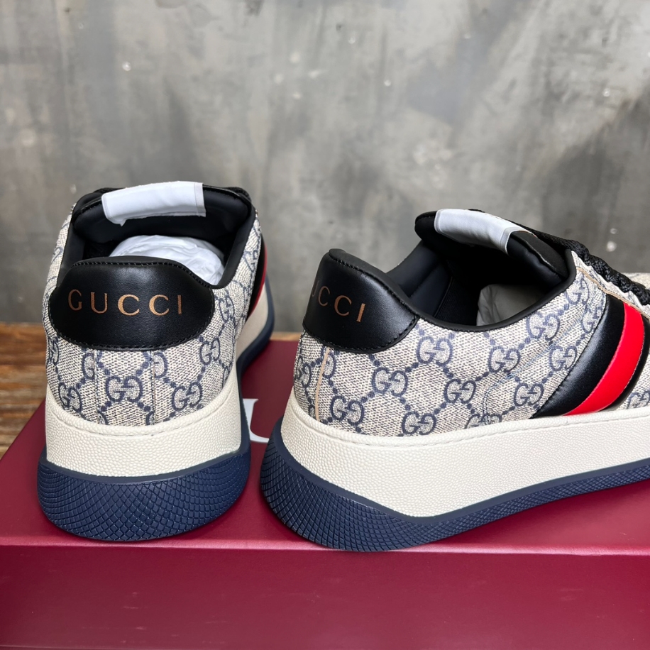 Gucci Screener Web Beige and Blue Sneaker – GCC171