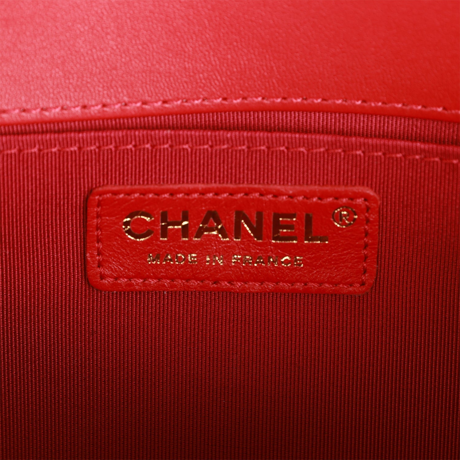 Chanel Medium Boy Bag Red Lambskin Antique Gold Hardware