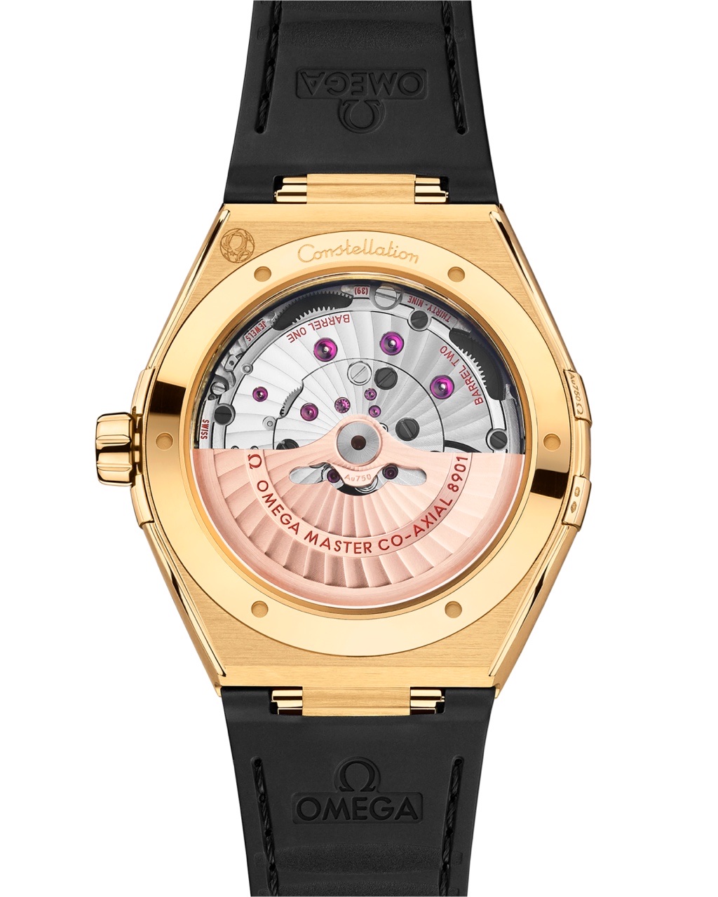 CONSTELLATION YELLOW GOLD ON LEATHER STRAP 41 MM