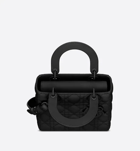 SMALL LADY DIOR MY ABCDIOR BAG Black Ultramatte Cannage Calfskin