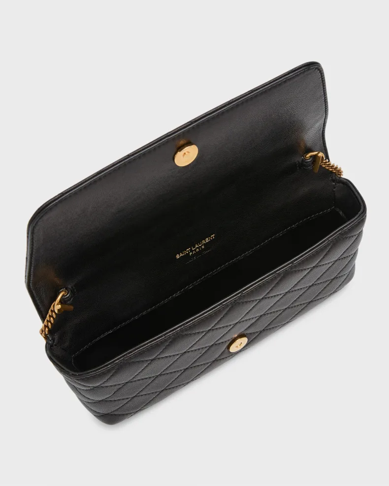 Gaby Phone Holder YSL Crossbody Bag in Quilted Smooth Leather