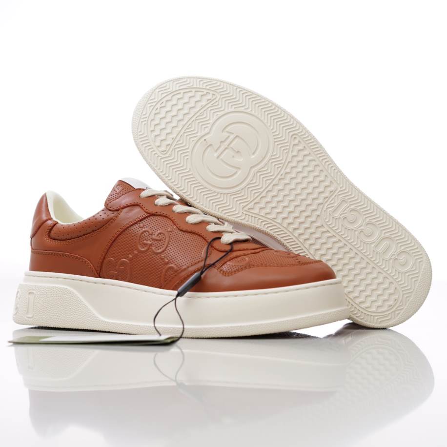 Gucci Brown Jumbo GG Embossed Sneakers – GCC210