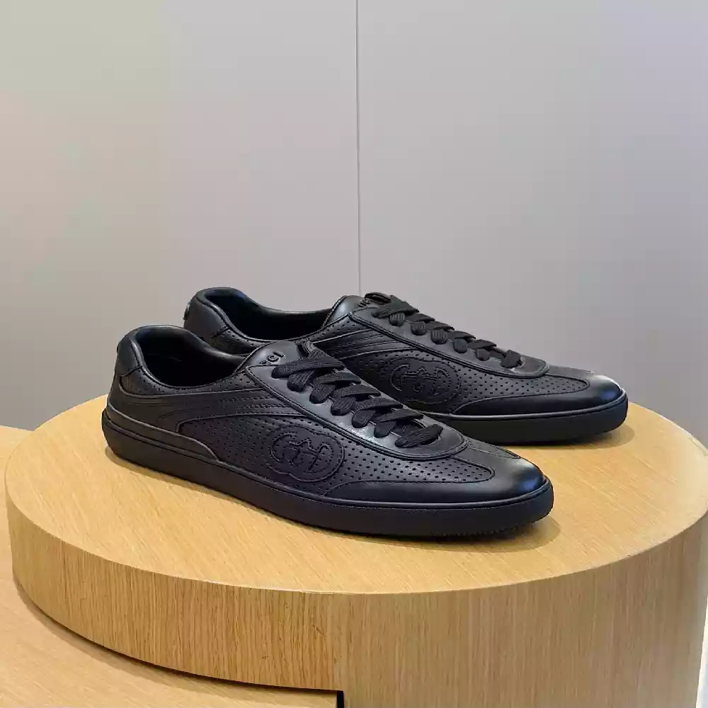 MEN’S G75 SNEAKER IN BLACK LEATHER – GCC259