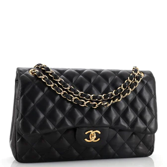 Chanel Classic Double Flap Bag Quilted Lambskin Jumbo