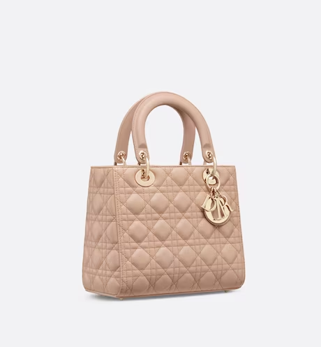 MEDIUM LADY DIOR BAG Sand Pink Cannage Lambskin