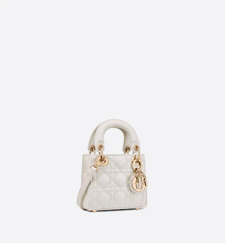 MICRO LADY DIOR BAG Latte Cannage Lambskin