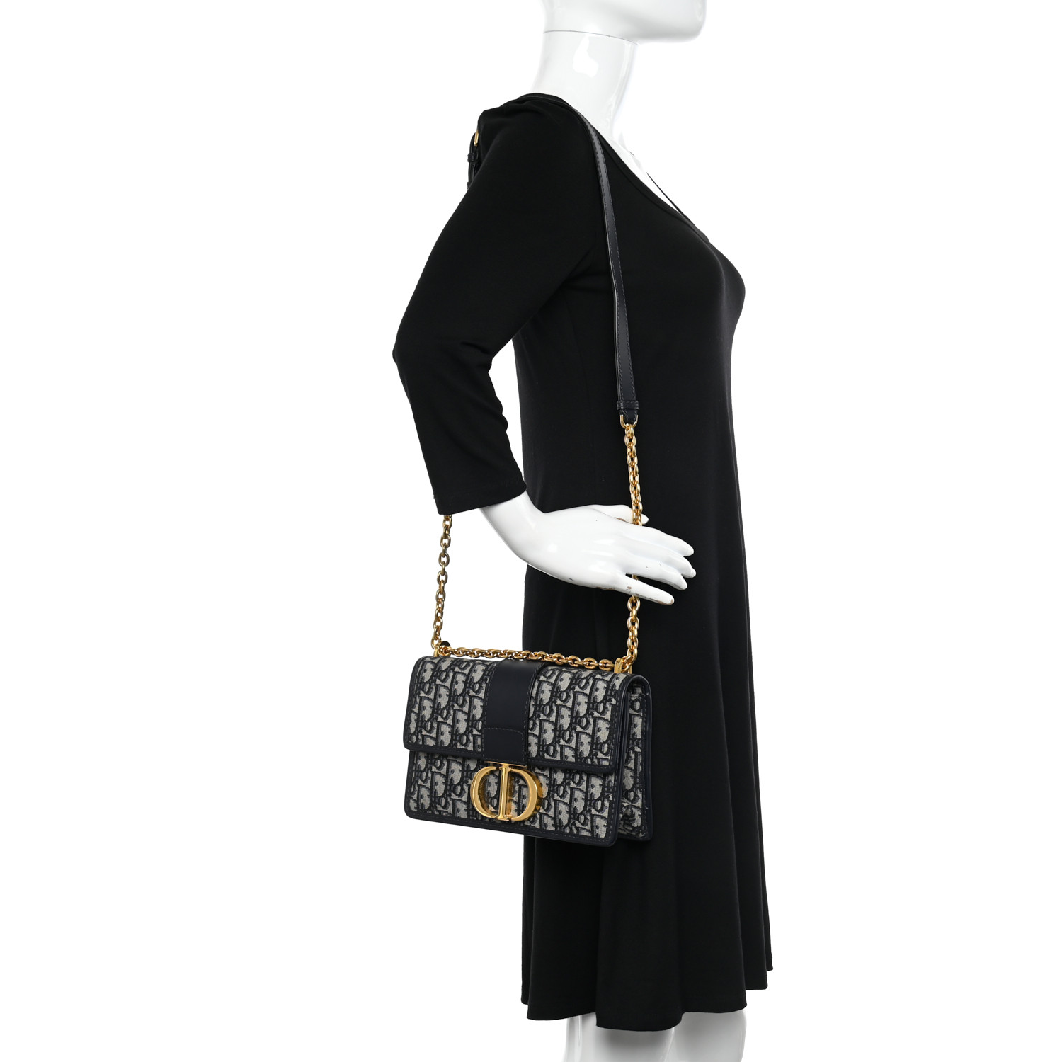 DIOR 30 MONTAIGNE MEDIUM BAG IN OBLIQUE DENIM