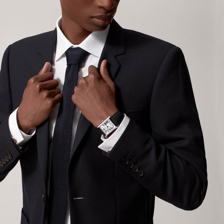 Tank Must watch Extra-large model Silvered flinqué dial 41 mm