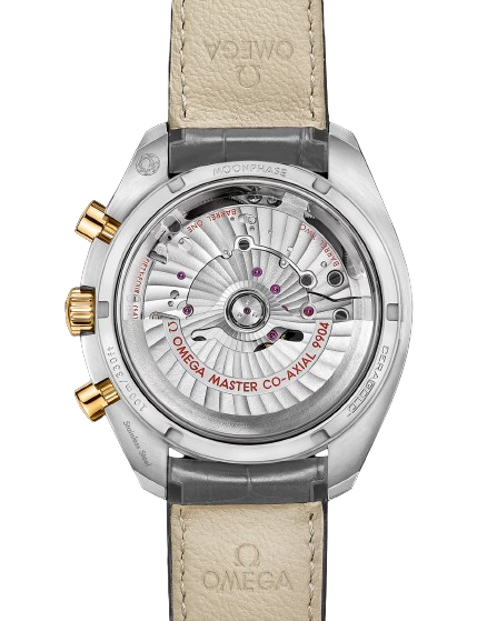 OMEGA SPEEDMASTER MOONPHASE 44.25 MM, STEEL ‑ YELLOW GOLD ON LEATHER STRAP