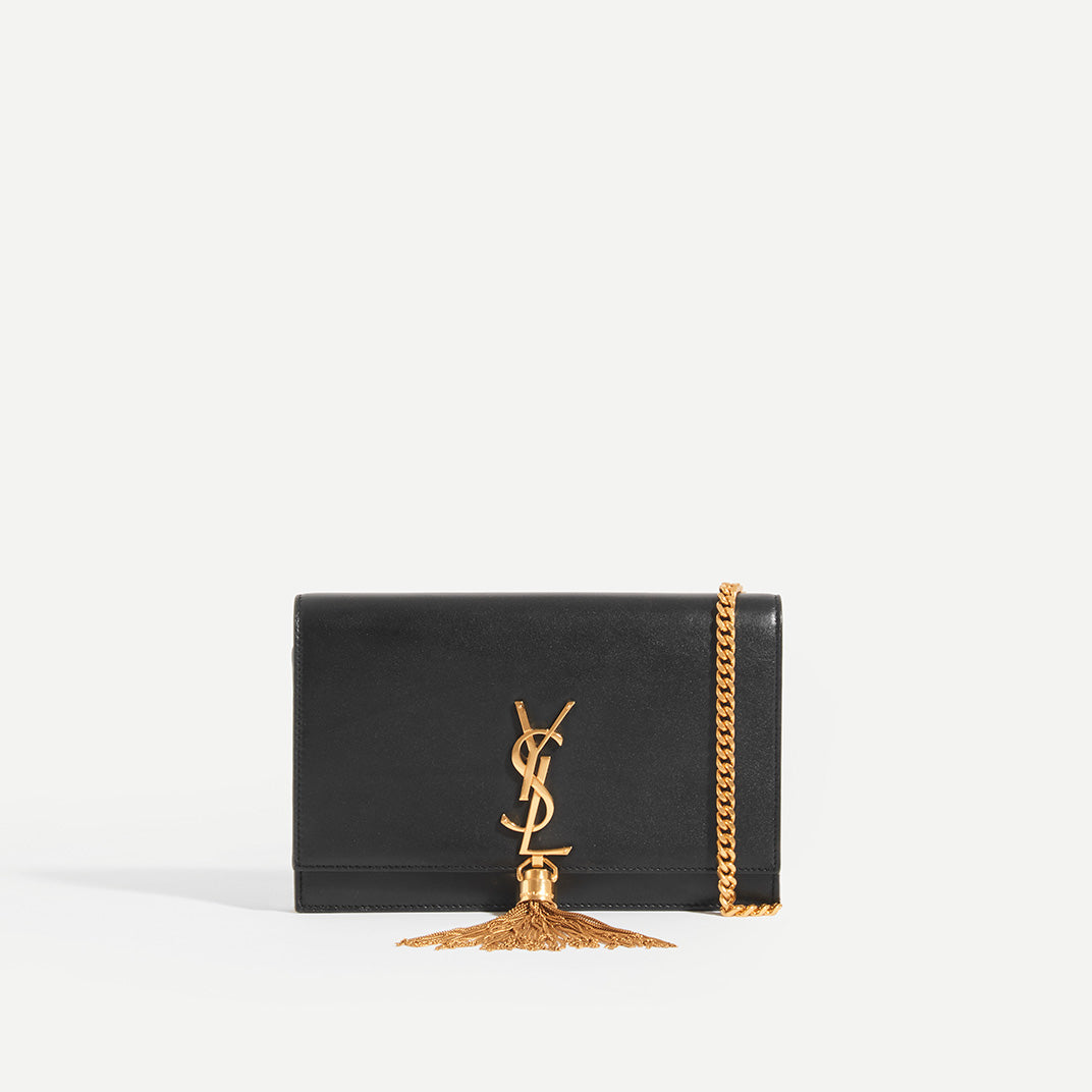 Kate Tassel Chain Wallet in Black