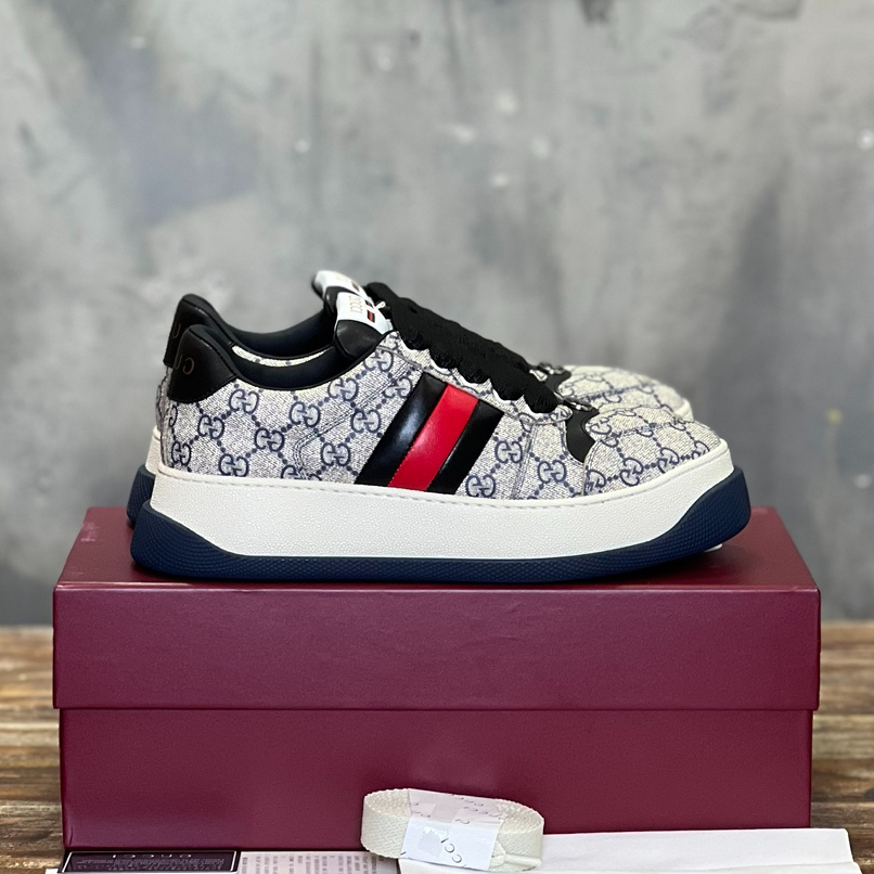 Gucci Screener Web Beige and Blue Sneaker – GCC171