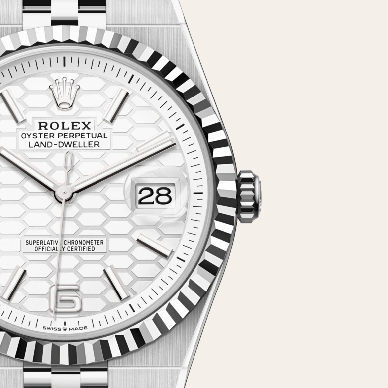 Rolex Land-Dweller 40 40 mm, White Rolesor - combination of Oystersteel and white gold