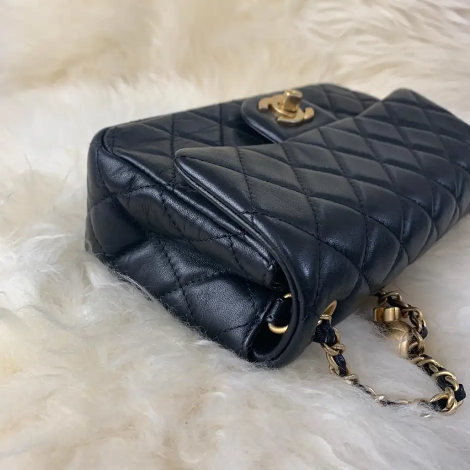Chanel Pearl Crush Flap Bag Quilted Lambskin Mini