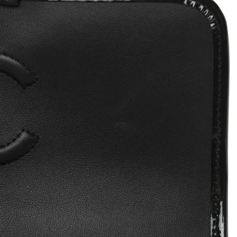 Chanel Patent Quilted Small Top Handle Flap Black