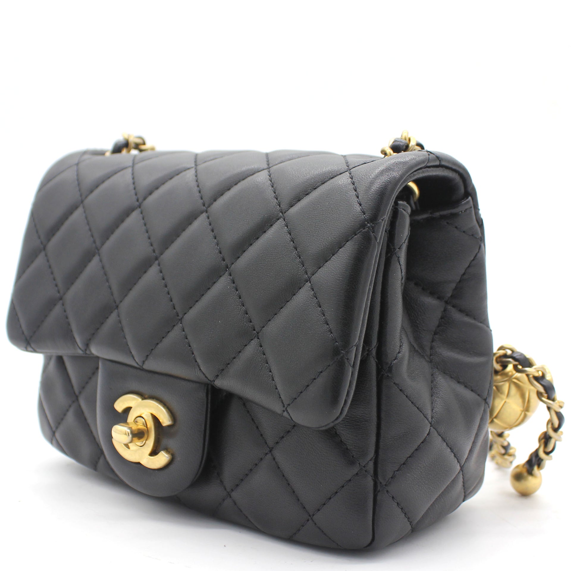 Chanel Pearl Crush Square Flap Bag Quilted Lambskin Mini
