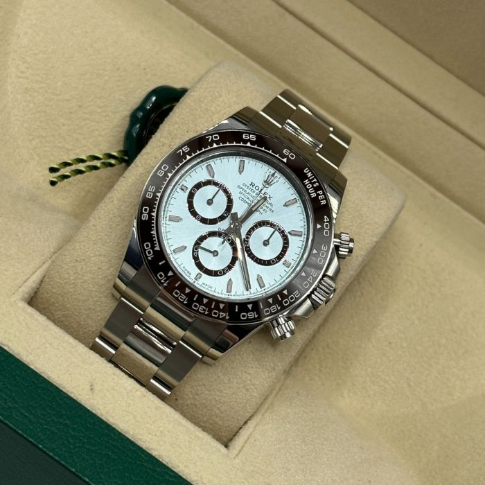 Rolex Cosmograph Daytona Platinum Ice-Blue Diamond-Set Dial and Chestnut Brown Bezel Men's Watch M126506-0002
