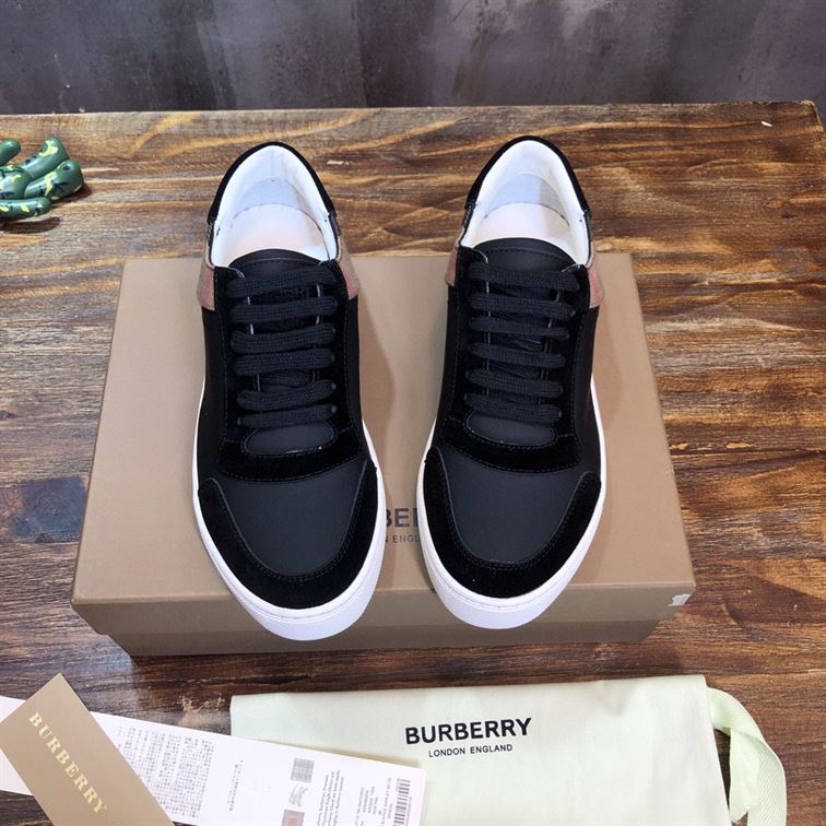 BURBERRY LEATHER AND HOUSE CHECK COTTON SNEAKERS – BBR014