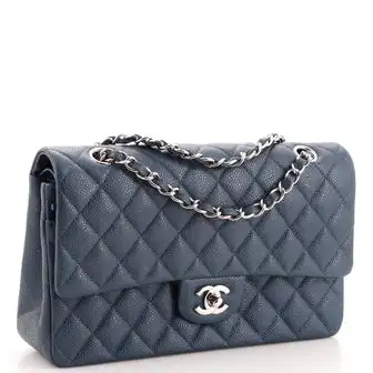 Chanel Classic Double Flap Bag Quilted Caviar Medium