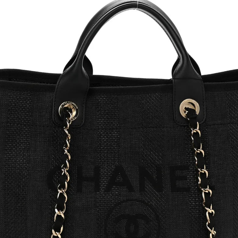 Chanel Canvas Large Deauville Pearl Tote Bag