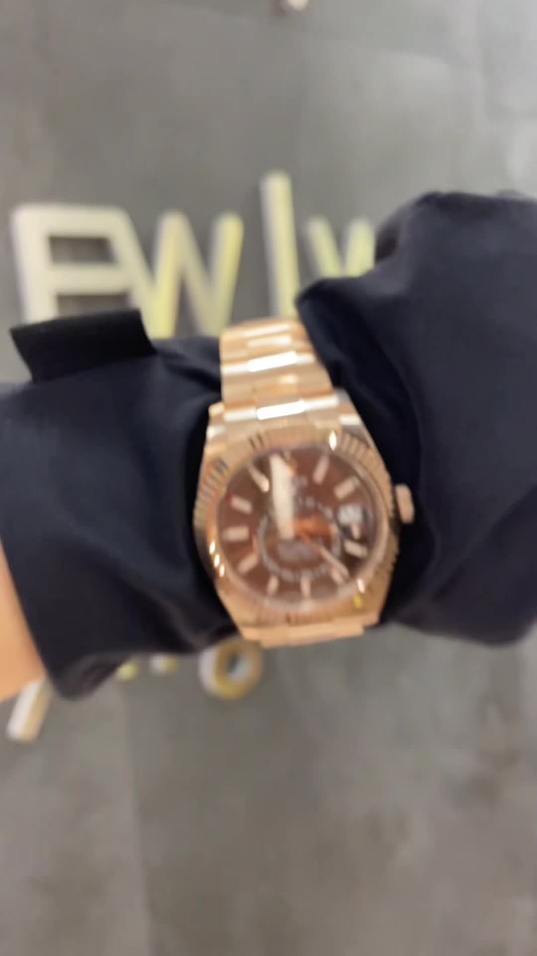 Rolex Sky-Dweller Black Dial Automatic 18kt Yellow Gold Watch 326938-0004