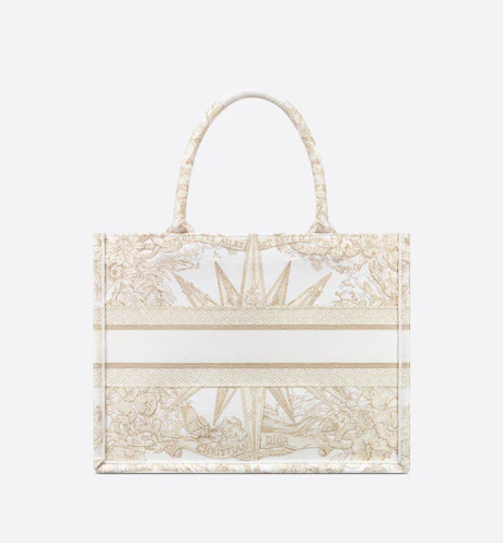 MEDIUM DIOR BOOK TOTE Dior Rêve d'Infini Embroidery with Gold-Tone Metallic Thread (36 x 27.5 x 16.5 cm)