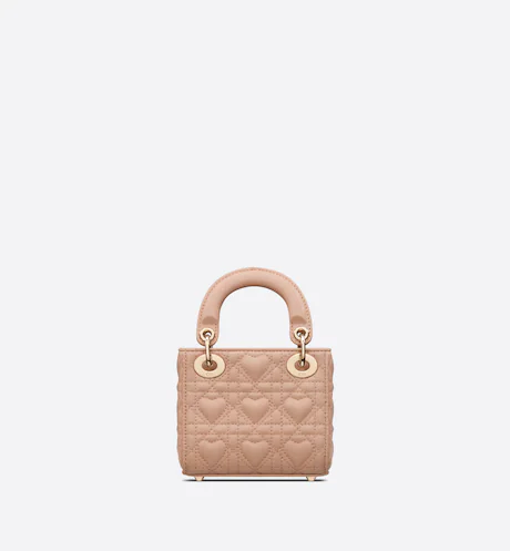 MICRO LADY DIOR BAG Pink Cannage Lambskin with Heart Motif