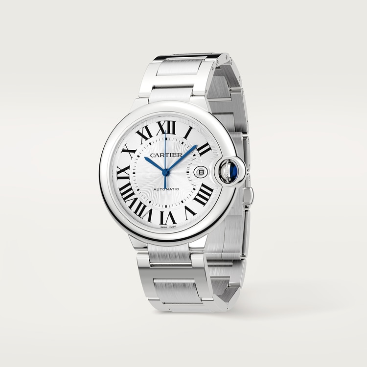 Ballon Bleu de Cartier watch Silver guilloché dial 42 mm