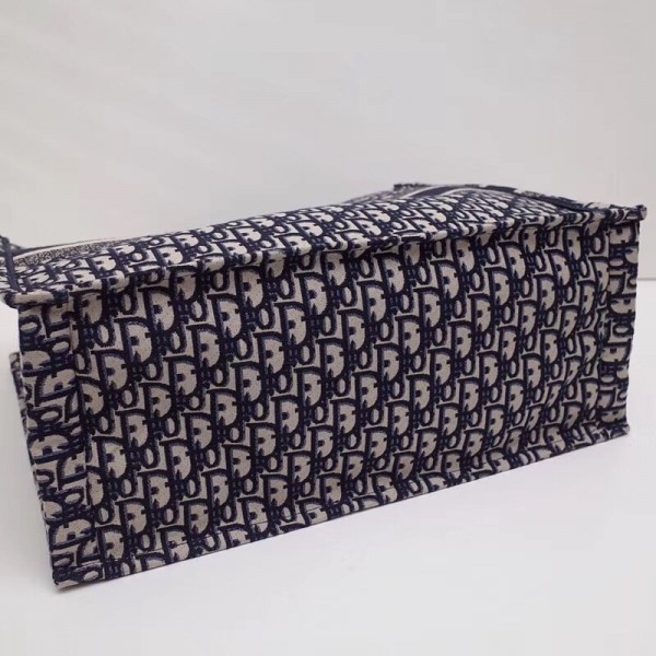Dior Book Tote Bag In Blue Oblique Canvas
