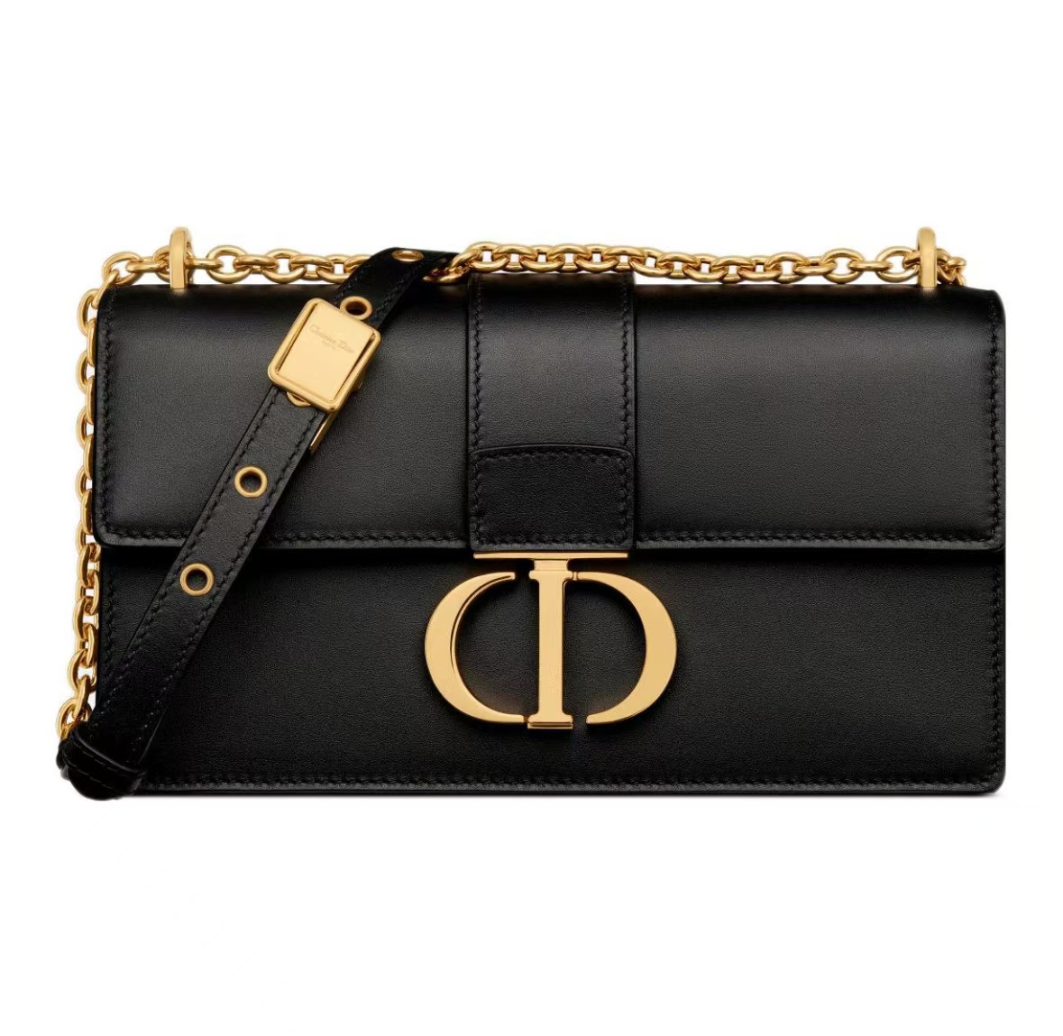 DIOR 30 MONTAIGNE SMALL BAG IN BLACK CALFSKIN