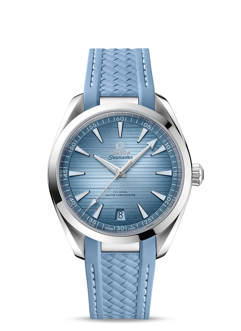 Omega SUMMER BLUE-SEAMASTER AQUA TERRA 150M Rubber Strap 41MM 220.12.41.21.03.008