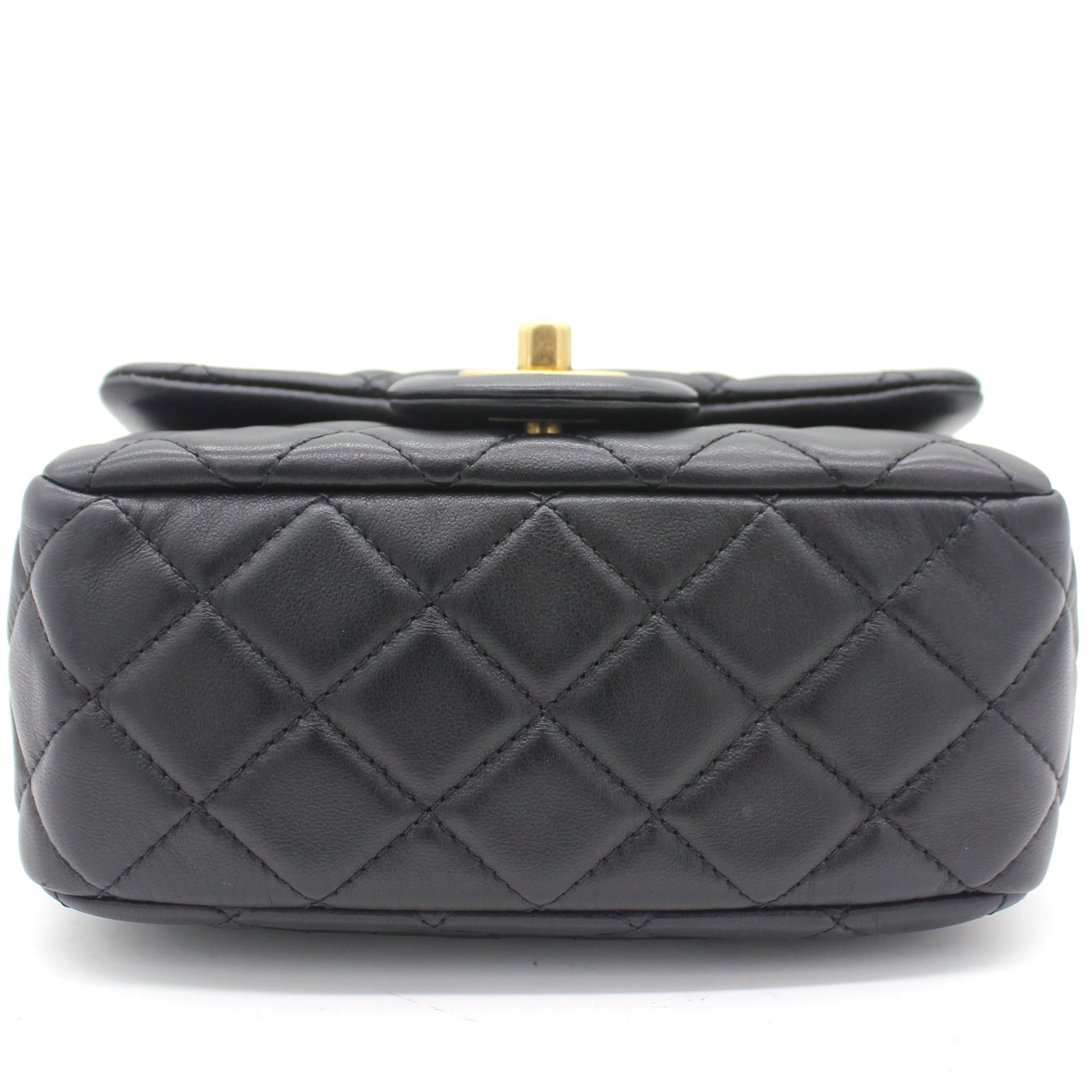 Chanel Pearl Crush Square Flap Bag Quilted Lambskin Mini