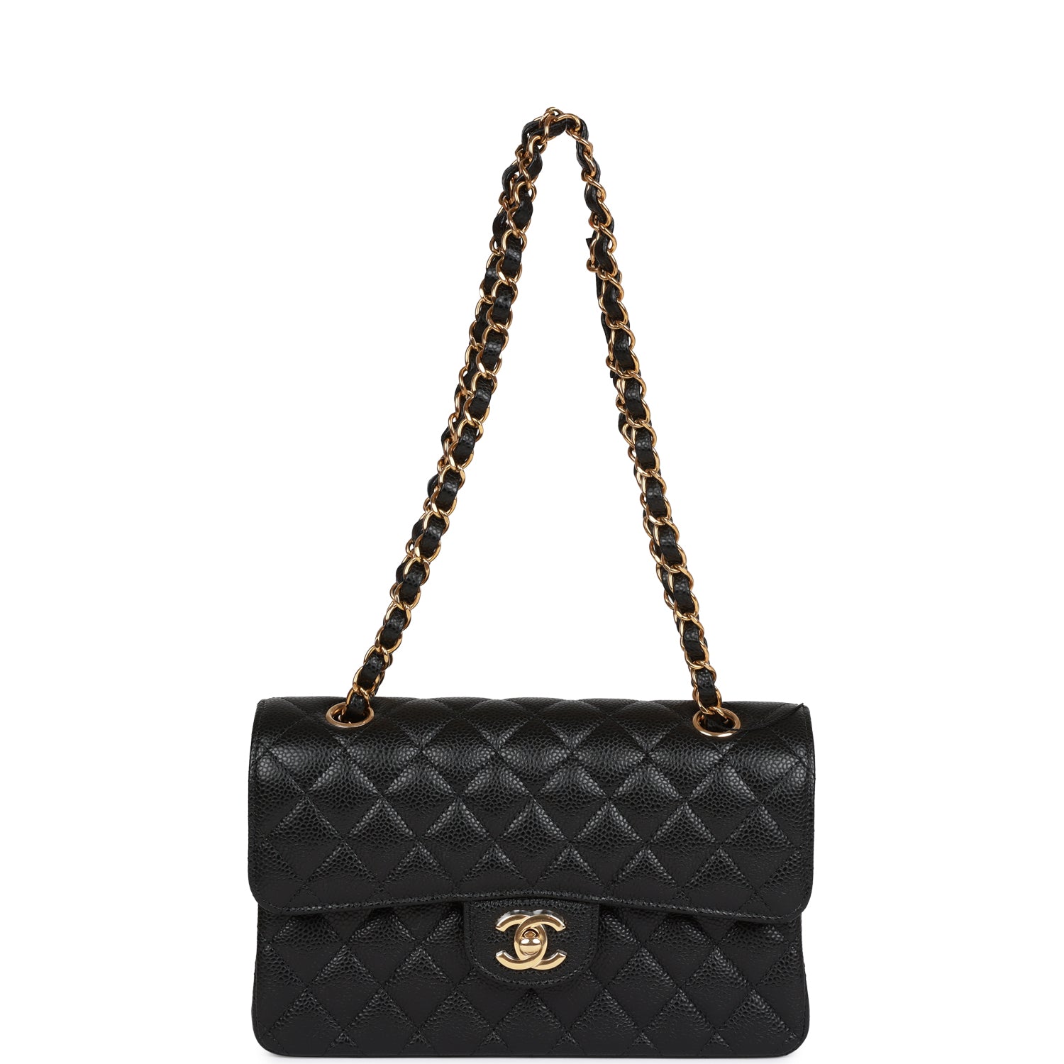 Chanel Small Classic Double Flap Black Caviar Gold Hardware
